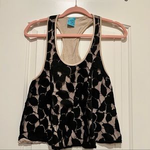 Black lace halter top size M